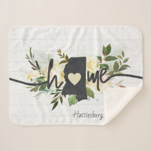 Mississippi State Personalised Home City Rustic Sherpa Blanket
