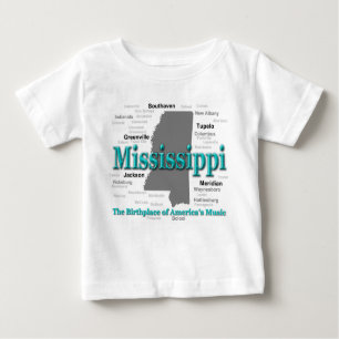Mississippi State Pride Map Silhouette Baby T-Shirt