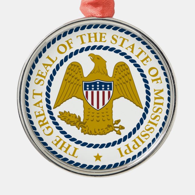 Mississippi State Seal Metal Tree Decoration (Front)
