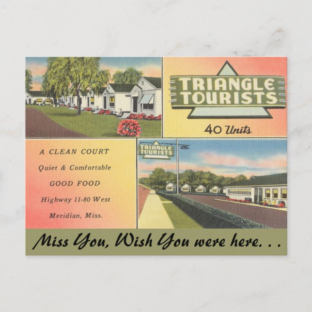 Mississippi, Triangle Tourists, Meridian Postcard (Front)