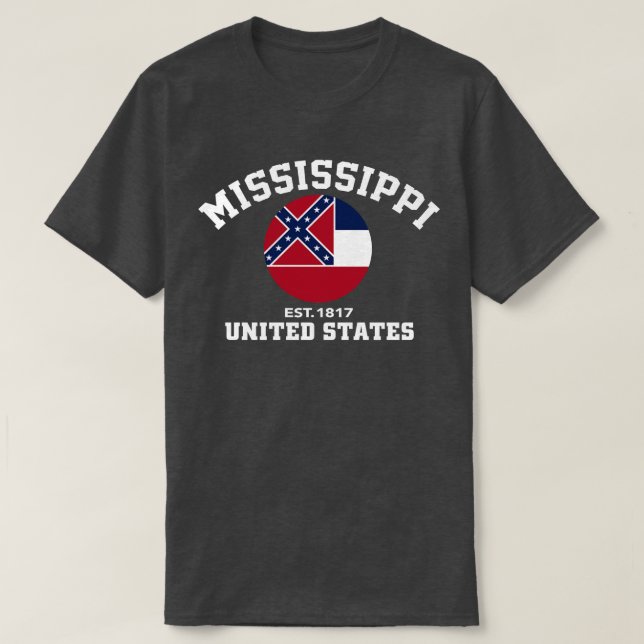 Mississippi USA Est. 1817 Patriotic Flag T Shirt (Design Front)