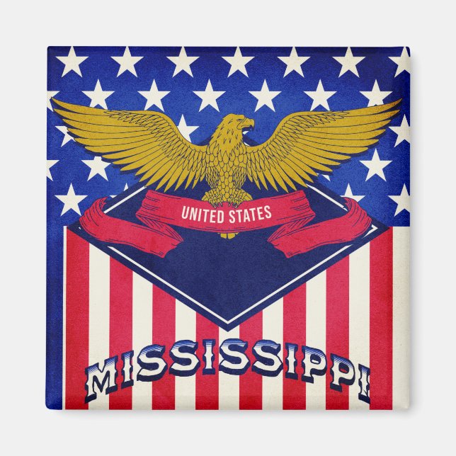Mississippi USA Flag Magnet (Front)