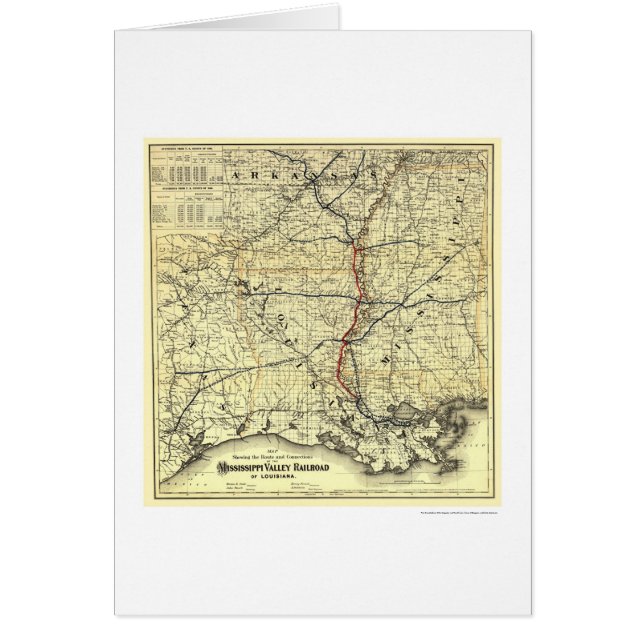 Mississippi Valley Railroad Map 1882 (Front)