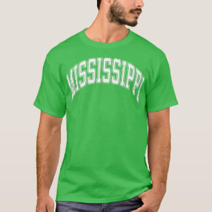 Mississippi Varsity Style White Text T-Shirt