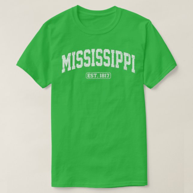 Mississippi Vintage State Athletic Style  T-Shirt (Design Front)