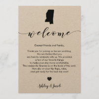 Mississippi Wedding Welcome Letter & Itinerary
