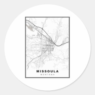 Missoula Map Classic Round Sticker