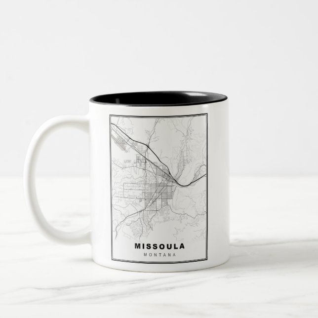 Missoula Map Two-Tone Coffee Mug (Left)