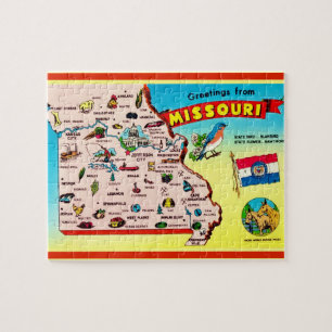 Missouri  8x10 Postcard Map Jigsaw Puzzle