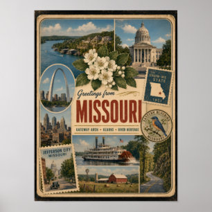 Missouri Authentic Vintage Style Poster
