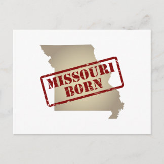 Missouri Born - Stamp on Map Postcard