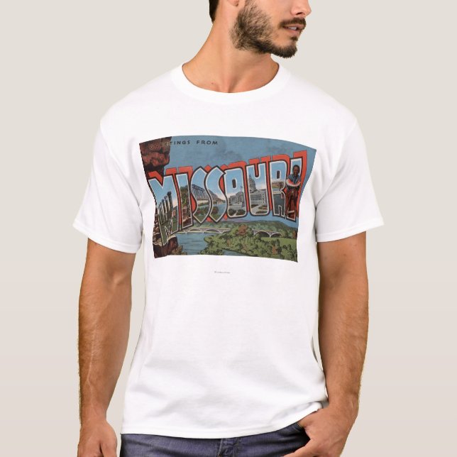 Missouri (Bridge View) - Large Letter Scenes T-Shirt (Front)