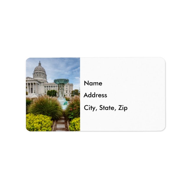 Missouri Capitol And Fountain Label (Front)