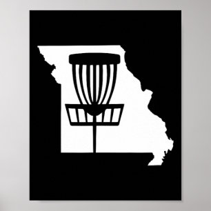 Missouri Disc Golf State With Basket Graphic Poster