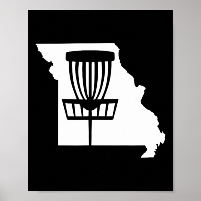 Missouri Disc Golf State With Basket Graphic  Poster (Front)