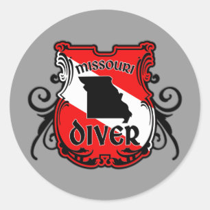 Missouri Diver Classic Round Sticker