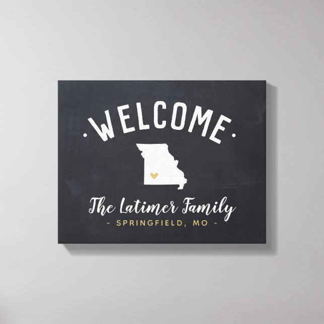 Missouri Family Monogram Welcome Sign (Front)