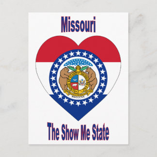 Missouri Flag Heart Postcard