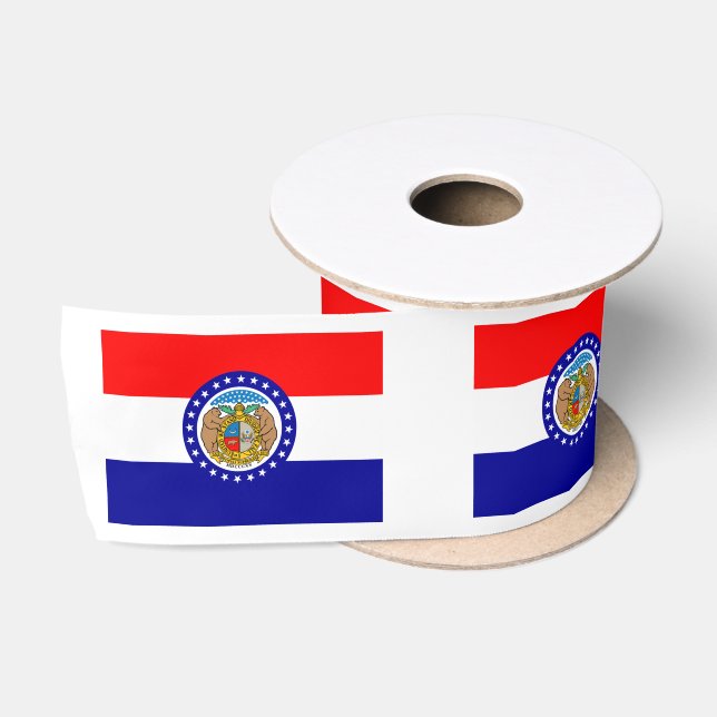 Missouri flag satin ribbon (Spool)