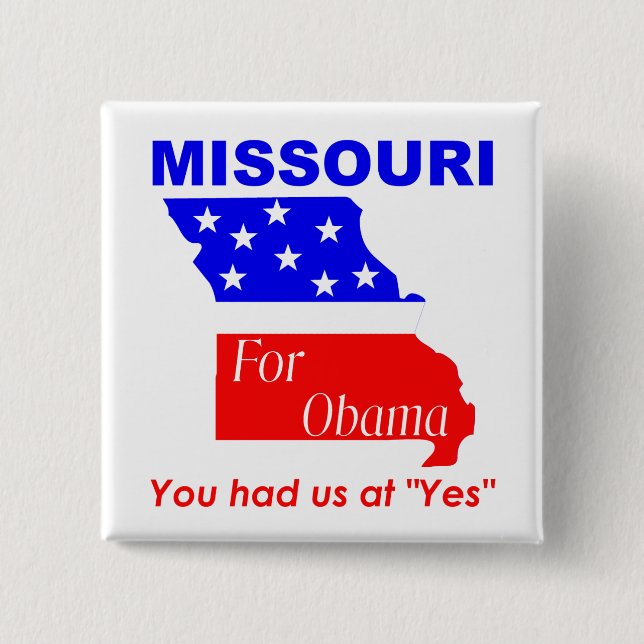 Missouri for Obama 15 Cm Square Badge (Front)