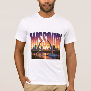 Missouri Gateway Arch Riverfront Skyline T-Shirt