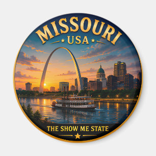 Missouri Gateway Arch Vacation Memories 🟡 Magnet