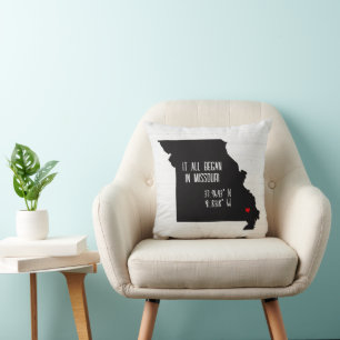 Missouri GPS Coordinates with Heart Cushion