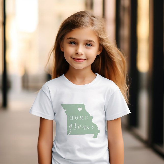 Missouri Home Grown | Editable Colours State Map Baby T-Shirt (Creator Uploaded)