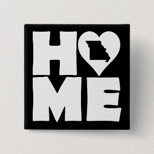 Missouri Home Heart State Button Badge Pin