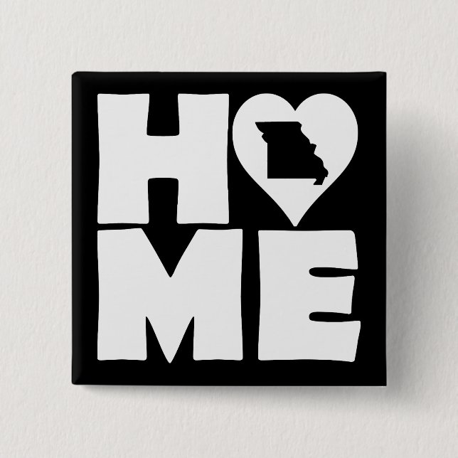 Missouri Home Heart State Button Badge Pin (Front)