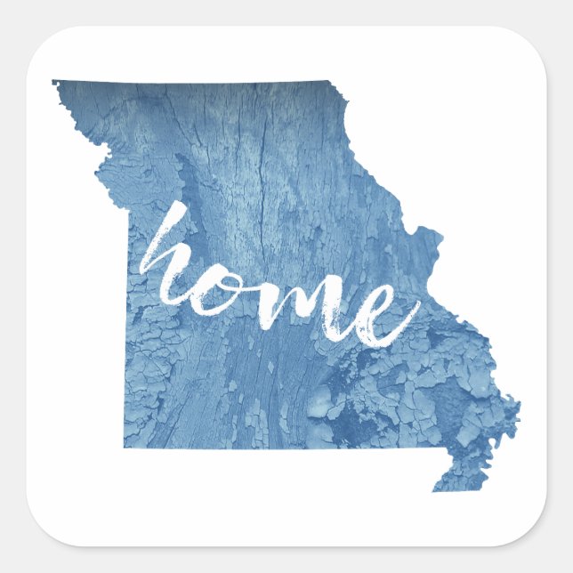 Missouri Home Wood Grain Square Sticker (Front)