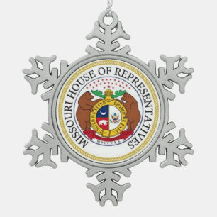 MISSOURI HOUSE of REPRESENTATIVES Snowflake Pewter Christmas Ornament