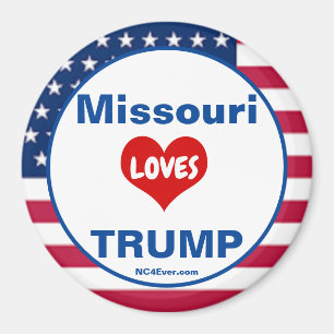 Missouri LOVES TRUMP Patriotic Fridge Magnet