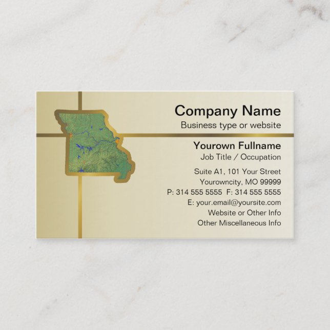 Missouri Map Business Card (Front)