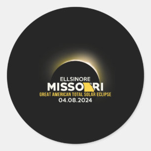 Missouri Mo Total Solar Eclipse 2024  Classic Round Sticker
