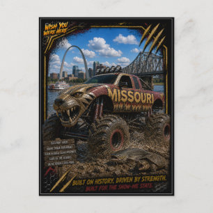 Missouri Monster Truck Off Road Art Postcard