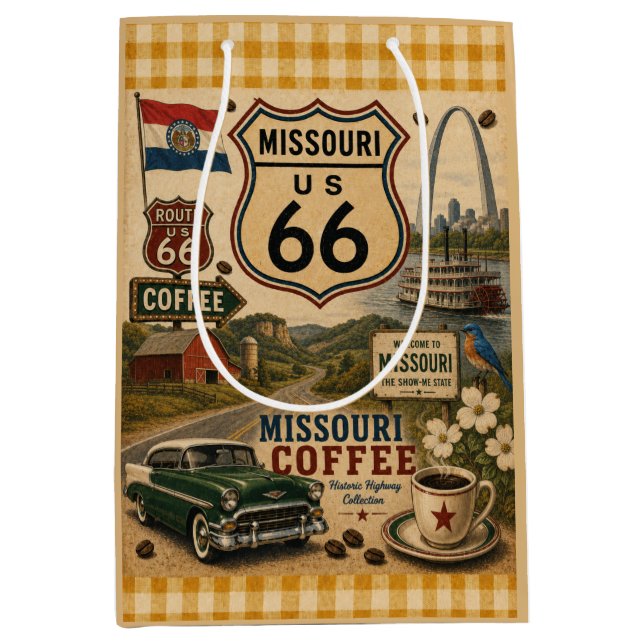 Missouri Mother Road Gift Wrap Charm Medium Gift Bag (Front)