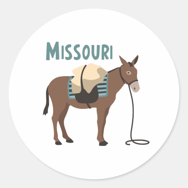Missouri Mule Classic Round Sticker (Front)