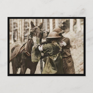 Missouri Mule in a Gas Mask Holiday Postcard