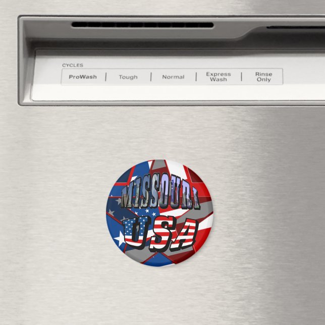 Missouri Picture and USA Text Magnet (In Situ (Dishwasher))