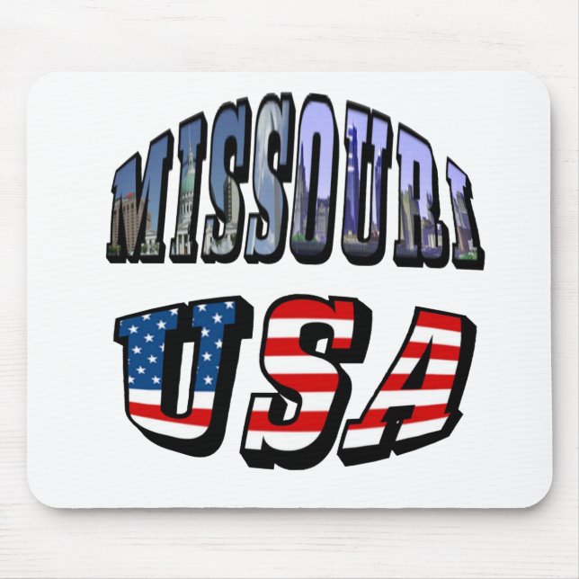 Missouri Picture and USA Text Mouse Pad (Front)