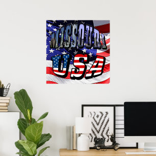 Missouri Picture and USA Text Poster
