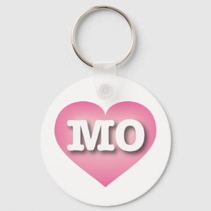 Missouri Pink Fade Heart - I love MO Key Ring
