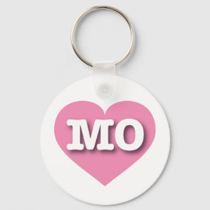 Missouri Pink Heart - I love MO Key Ring