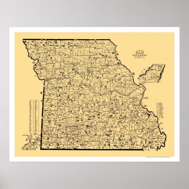 Missouri Railroad Map 1897 Poster (Front)