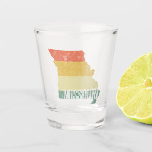 Missouri Retro Vintage Sunset Distressed State Map Shot Glass