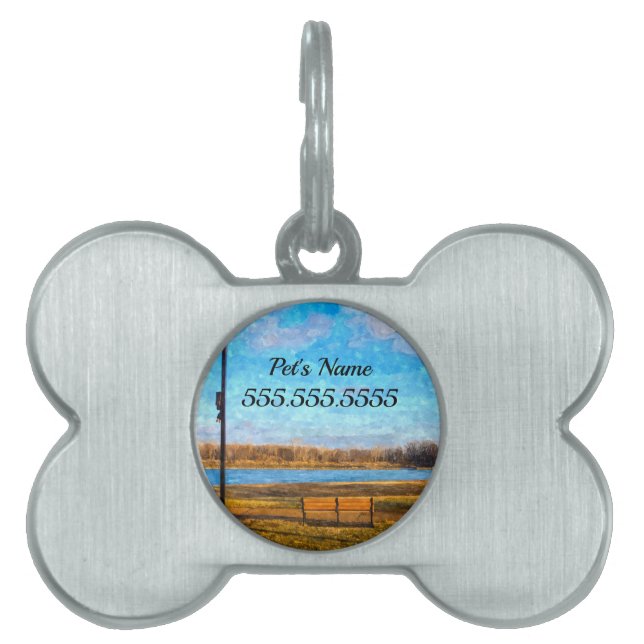 Missouri River Bench Painterly Pet ID Tag (Front)
