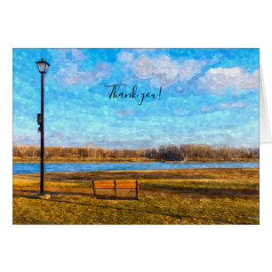 Missouri River Bench Painterly Thank You Card