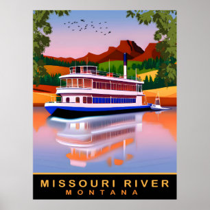 Missouri River, Montana, Tourist Cruiser, Travel Poster