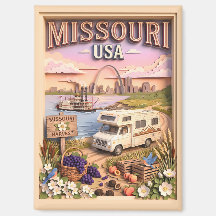 Missouri Road Trip Gateway Arch Textured Skyline